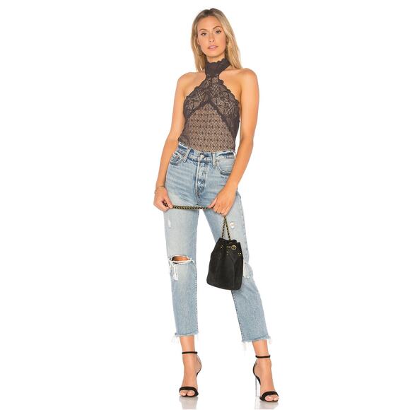 Nightcap Clothing Black Nude Lace Halter top - Picture 5 of 5